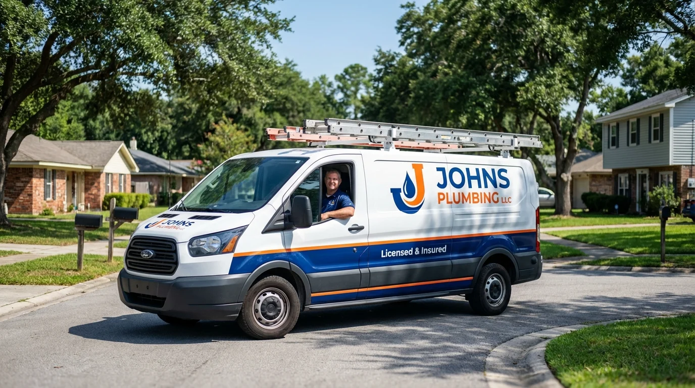 Johns Plumbing LLC service van in The Villages, FL