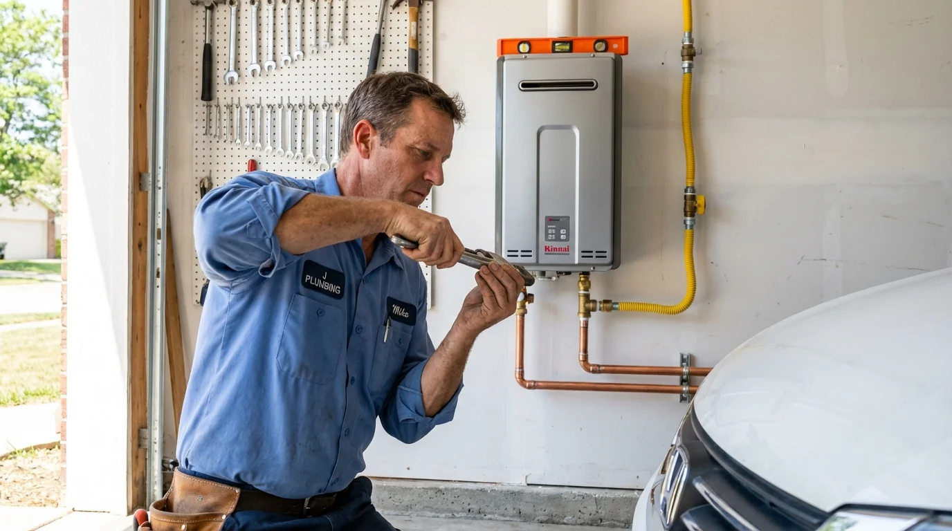 Tankless water heater installation by a Johns Plumbing LLC plumber in The Villages